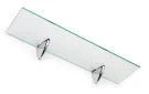 BSM Marketing 6mm Thick Toughened Glass Shelves With Large Chrome Finish Shelf Supports 600mm, 500mm And 400mm (1, 600mm X 100mm)