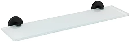 WENKO Bosio Black Glass Wall Shelf Matt Stainless Steel - Bathroom Shelf, Rustproof Stainless Steel, 46.5 X 5.5 X 13.5 Cm, Matt - Image 7