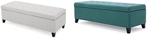Christopher Knight Home Mission Fabric Storage Ottoman, Dark Teal Dimensions: 19.25”D X 50.75”W X 16.25”H - Image 8