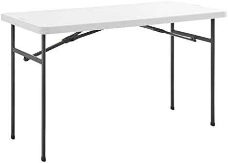 Living And More 4ft XL Straight Folding Utility Table, White, Indoor & Outdoor, Portable Desk, Camping, Tailgating, & Crafting Table - Image 10