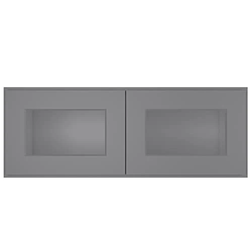 LOVMOR Wall-Mounted Cabinets, Medicine Cabinets With Soft-Close Doors, Decorative Furniture For Living Rooms, Bedrooms, Kitchens, Laundry Rooms (Glass Not Included)