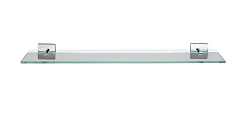 Croydex QM441441 Flexi-Fix Chester Glass Shelf, Silver, 54 X 590 X 134mm - Image 2