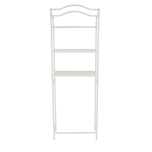 Household Essentials 3-Tier Metal Over The Toilet Bathroom Storage Shelf, White - Image 3