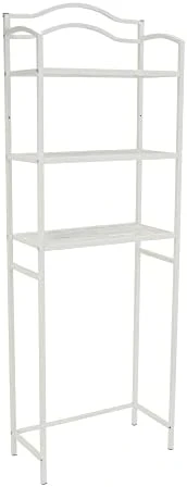 Household Essentials 3-Tier Metal Over The Toilet Bathroom Storage Shelf, White - Image 8