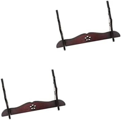 Zerodeko Storage Handicraft Flute Swords Hanger Samurai Holder Katana Rack Table Single Office Wizard Home Wand Wooden Brown Decorative Shelf Collection Organizer 5pcs - Image 12