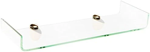 Spancraft Glass Osprey Bent Glass Shelf, Brushed Steel Bracket, 8 X 32 - Image 2