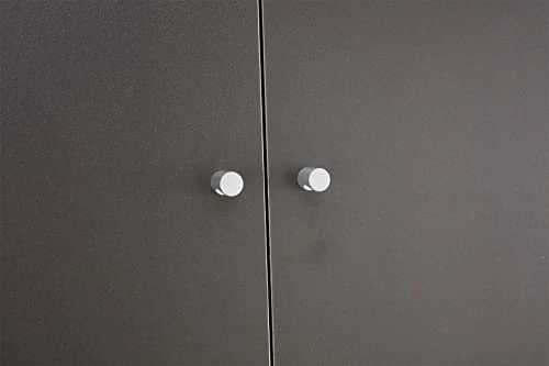 RUNOLIG Bathroom Cabinet Over Toilet, Above Toilet Storage Cabinet Shelves With Double Doors, Over Toilet Bathroom Organizer With 2 Open Storage Shelves, Freestanding Tall Bathroom Space Saver (Grey) - Image 5