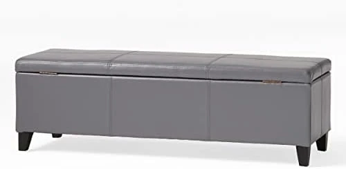 Christopher Knight Home Glouster PU Storage Ottoman, Brown - Image 6