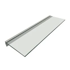 Naiture Bathroom Wall Mount Glass Wall Shelf With Aluminum Bracket, 35.4 X 7.9 X 0.31 Inch, Clear