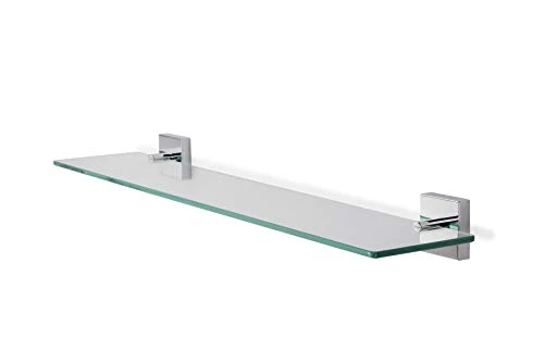 Croydex QM441441 Flexi-Fix Chester Glass Shelf, Silver, 54 X 590 X 134mm - Image 4