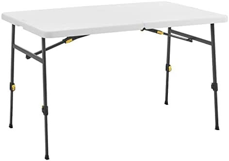 Living And More 4ft XL Straight Folding Utility Table, White, Indoor & Outdoor, Portable Desk, Camping, Tailgating, & Crafting Table - Image 6