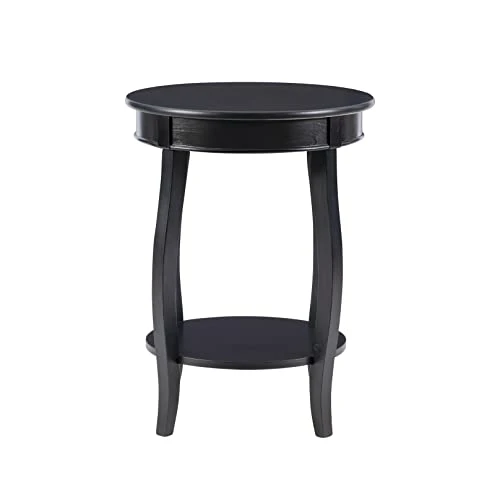 Powell Furniture Round Table With Shelf, Black - Image 6