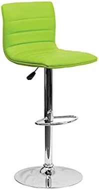 Flash Furniture Modern Burgundy Vinyl Adjustable Bar Stool With Back, Counter Height Swivel Stool With Chrome-Pedestal Base - Image 9