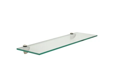 Spancraft 6" X 21" Glass Shelf - Brushed Steel Finish