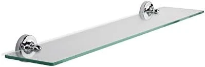 Croydex Glue-Fix Worcester Glass Shelf, Easy Fit No Drilling To Tools - Image 5