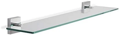 Croydex QM441441 Flexi-Fix Chester Glass Shelf, Silver, 54 X 590 X 134mm - Image 9