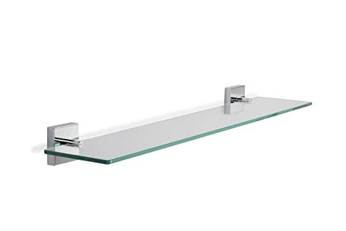 Croydex QM441441 Flexi-Fix Chester Glass Shelf, Silver, 54 X 590 X 134mm