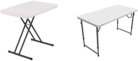 Lifetime 80251 Adjustable Folding Laptop Table TV Tray, 26 Inch, White Granite - Image 7