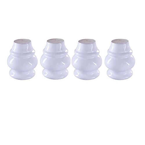 BONNYT Hairpin Legs 8CM High Solid Wood Gourd-Shaped Furniture Legs Sofa Stool Chair Wall Cabinet Foot Sofa Foot (Color : White)