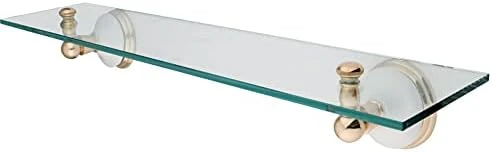 Kingston Brass BA1119PB Victorian Glass Shelf, Polished Brass - Image 7