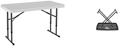 LIFETIME 80160 Commercial Height Adjustable Folding Utility Table, 4 Feet, White Granite - Image 7