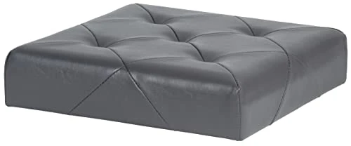 Red Co. Faux Leather Folding Cube Storage Ottoman With Padded Seat, 15" X 15" - Charcoal - Image 4