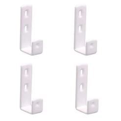 Mewuthede 4pcs PVC Coated Bed Ladder Hooks, Iron Bunk Bed Ladder Hooks Brackets,Heavy Duty Hook Brackets For Bed Decoration Tool