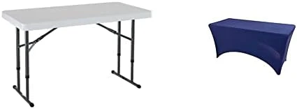 LIFETIME 80160 Commercial Height Adjustable Folding Utility Table, 4 Feet, White Granite - Image 9