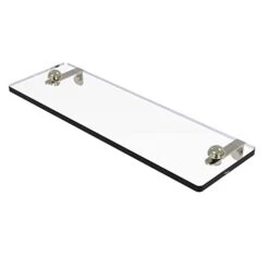 Allied Brass RC-1/16 16 Inch Vanity Beveled Edges Glass Shelf, Polished Nickel