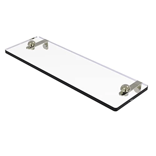 Allied Brass RC-1/16 16 Inch Vanity Beveled Edges Glass Shelf, Polished Nickel