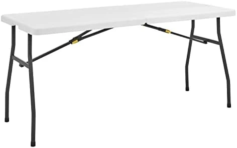 Living And More 4ft XL Straight Folding Utility Table, White, Indoor & Outdoor, Portable Desk, Camping, Tailgating, & Crafting Table - Image 12