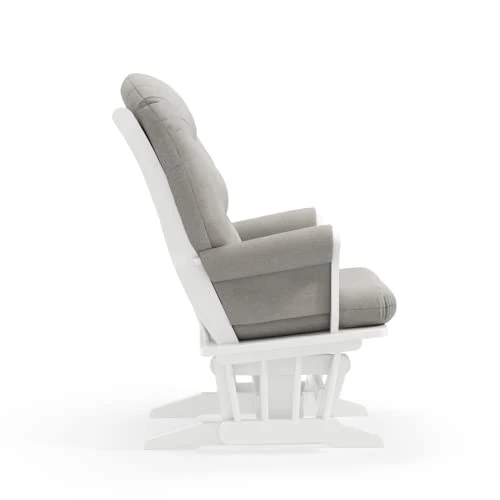 Dutailier Adele 0415 Wooden Glider Chair, White/Light Grey - Image 4