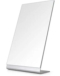 NEZZOE Modern Makeup Mirror, 12" Length Aluminum Desk Mirror, Vanity Mirror For Counter, Bedroom, Bathroom, Dorm