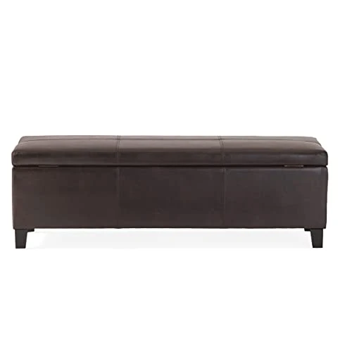 Christopher Knight Home Glouster PU Storage Ottoman, Brown - Image 3