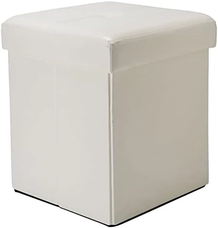 Simplify Folding Storage Ottoman, Toy Box Chest, Faux Leather,Tufted Padded Seating, Bench, Foot Rest, Stool, Single, Black - Image 13