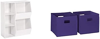 RiverRidge 02-146 Floor Cabinet, White & Folding Storage Bins, Pink, 2 Count - Image 8