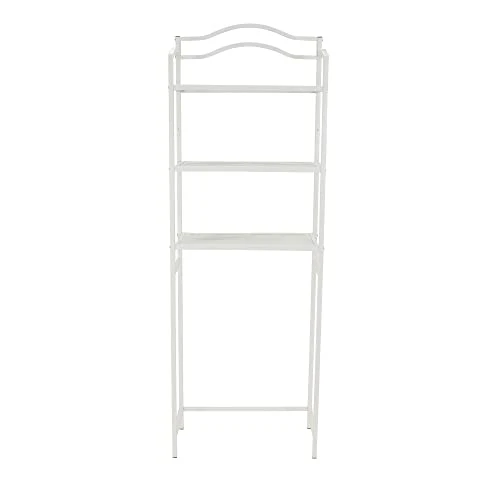 Household Essentials 3-Tier Metal Over The Toilet Bathroom Storage Shelf, White - Image 4