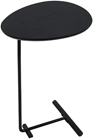 C Table,Couch Tables That Slide Under,C Shaped Side Table,Sofa End Table For Living Room Bedside Bathroom Snack Coffee Laptop Tables,Egg Oval-Shaped,Metal Frame,Easy Assembly Black(Upgraded) - Image 8