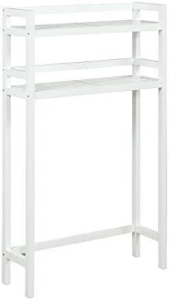 New Ridge Home Goods Dunnsville 2-Shelf Over The Toilet Space Saver With Side Storage, ESPRESSO - Image 4