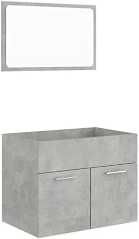 VidaXL 2 Piece Bathroom Furniture Set Washroom Laundry Room Rack Cabinet Storage Vanity Mirror Cupboard Home White And Sonoma Oak Engineered Wood - Image 7