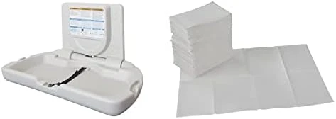 ECR4Kids Horizontal Wall-Mounted Changing Station With Slim Back, Baby Changer, White Granite - Image 7