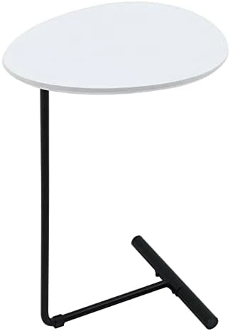 C Table,Couch Tables That Slide Under,C Shaped Side Table,Sofa End Table For Living Room Bedside Bathroom Snack Coffee Laptop Tables,Egg Oval-Shaped,Metal Frame,Easy Assembly Black(Upgraded) - Image 13