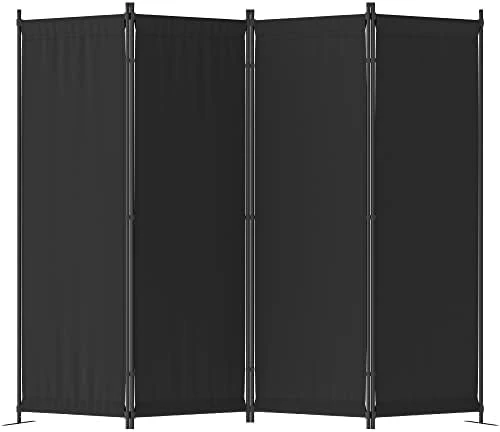 Morngardo Room Divider Folding Privacy Screens 4 Panel Partitions 88" Dividers Portable Separating For Home Office Bedroom Dorm Decor (Black) - Image 5