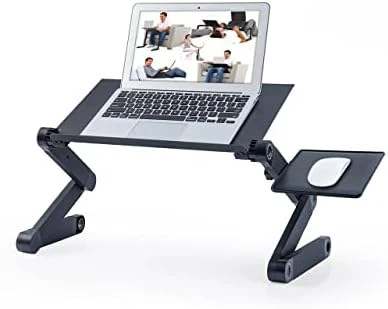 SXDS Adjustable Aluminum Laptop Desk For Bed Table Portable Notebook Stand Tray Sofa Bed (Color : OneColor) - Image 3