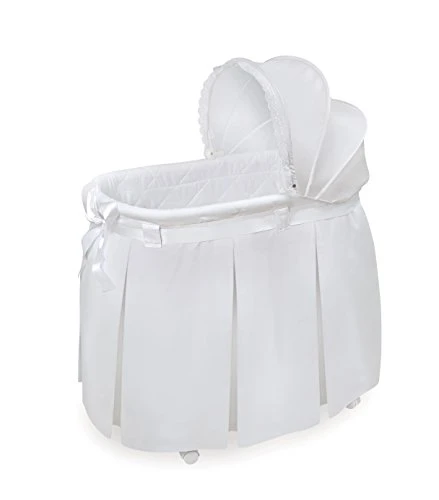 Wishes Oval Rocking Baby Bassinet With Bedding, Storage, And Pad - Image 10