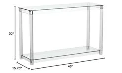 Coaster Furniture Claude Rectangular Sofa Table With Shelf Clear 720749
