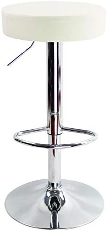 KKTONER Round Bar Stool PU Leather With Footrest Height Adjustable Swivel Pub Chair Home Kitchen Bar Stools Backless Stool (Pink) - Image 9