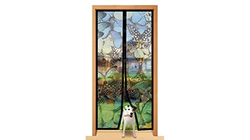 Total Vision Butterfly Pattern - Quick Install Mesh Magnetic Screen 40β X 85.5β - Helps Keep Bugs & Insects Out - Perfect For Single Doors Leading To Your Porch Or Patio - Folds For Easy Storage