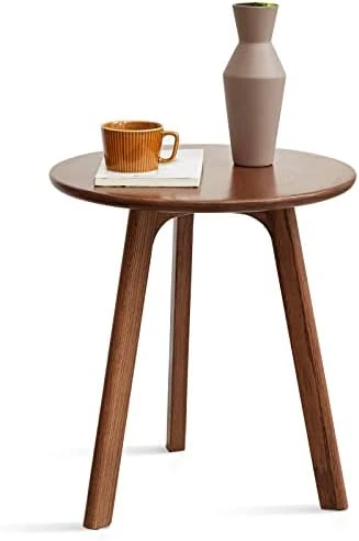 Fancyarn Prague End Table - Round End Table With 3 Legs, 100% Natural Solid Wood Side Table For Living Room, Eco-Friendly Painted Small End Table For Bed Room Kid's Room Sofa Patio, Simple Assembly - Image 12