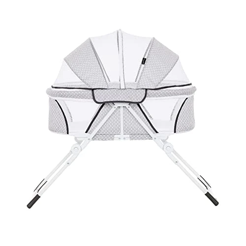 Dream On Me Karley Plus Baby Bassinet, Lightweight Compact Portable Bassinet, Easy And Quick Fold With Removable Double Canopy, Breathable Mesh Design, Cool Grey - Image 9